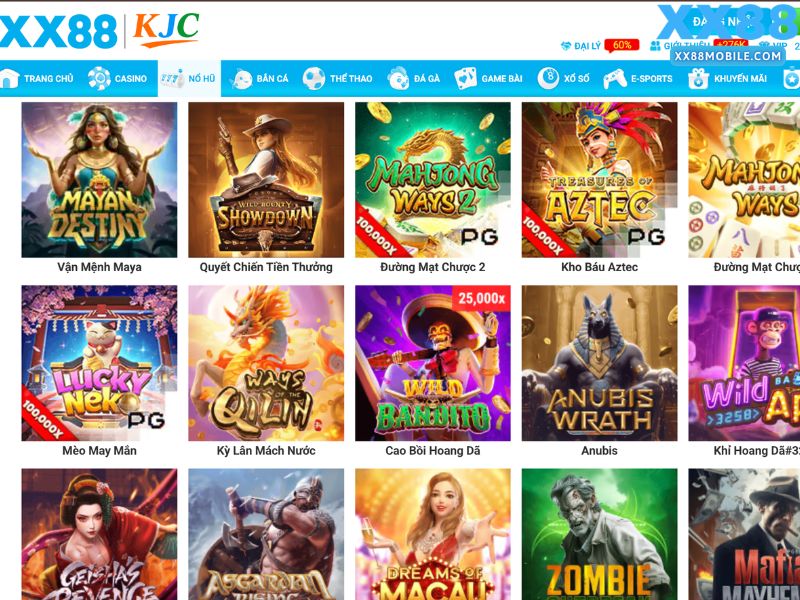 XX88 slot mang đến sự đa dạng chủ đề