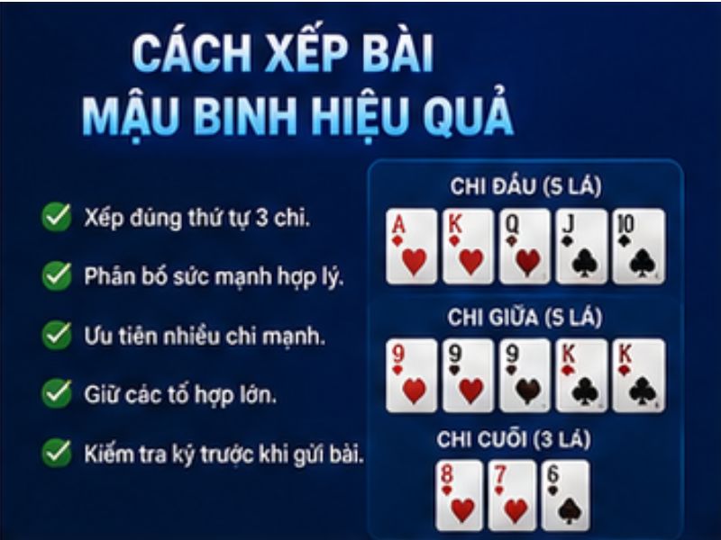 Cách Xếp Bài Mậu Binh Hiệu Quả