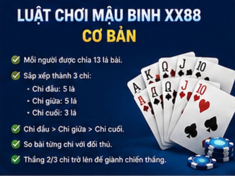 Luật Chơi Mậu Binh XX88 Cơ Bản